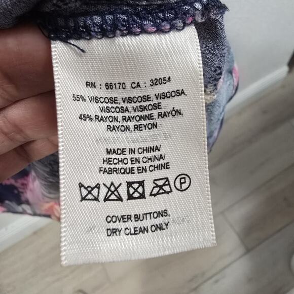 Anthropologie Maeve Caravane Boho Tunic Navy Floral V-Neck Drop Waist Sundress S - Picture 14 of 14